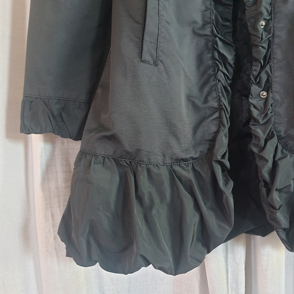 Blanc Noir Black Ruffled Trench Coat Womens M - Picture 4 of 16